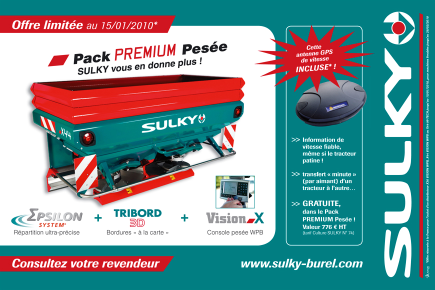 Annonce publicitaire Sulky Premium